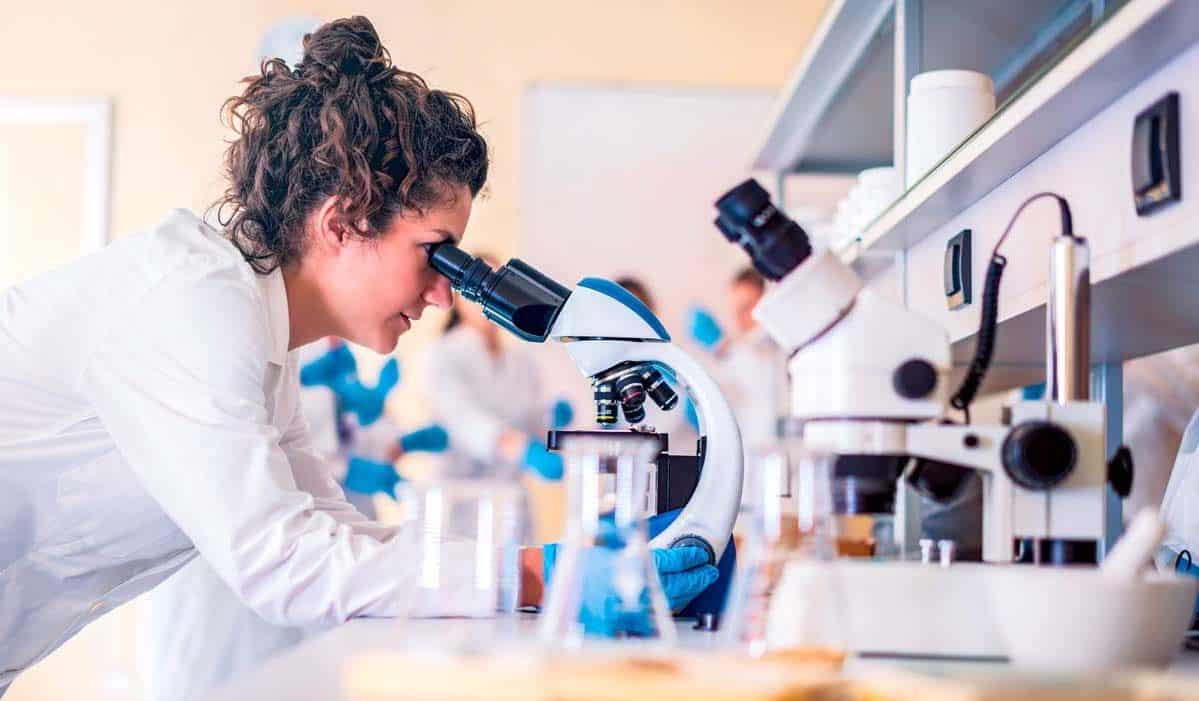 Scientists in laboratory working on research