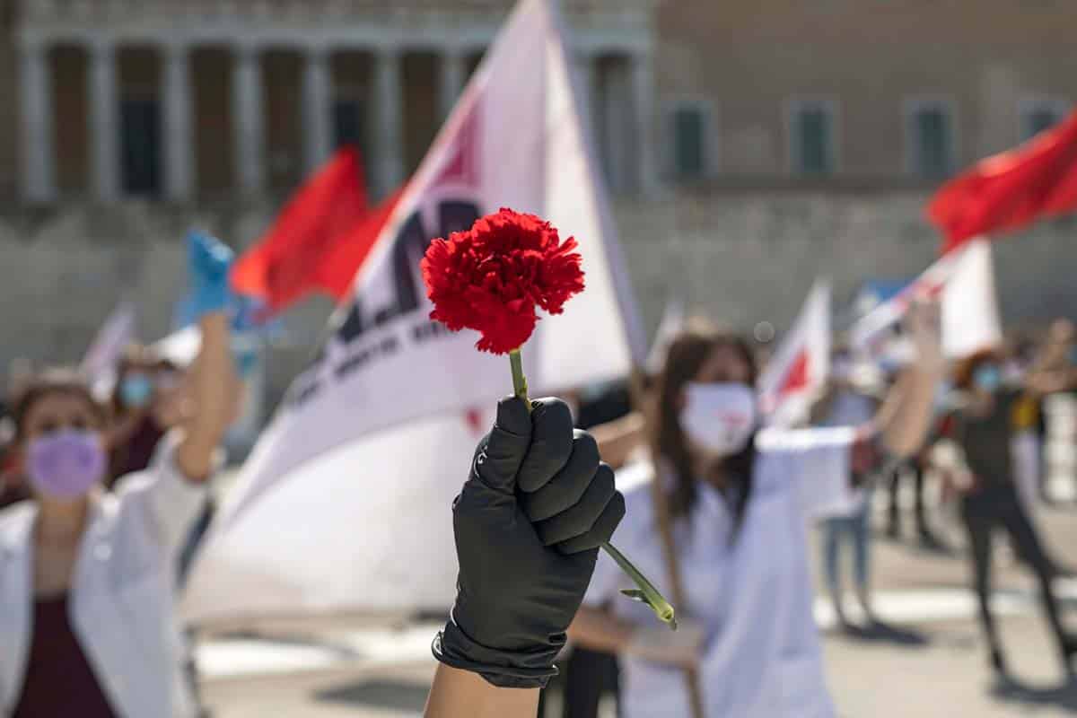 Virus Outbreak Greece May Day
