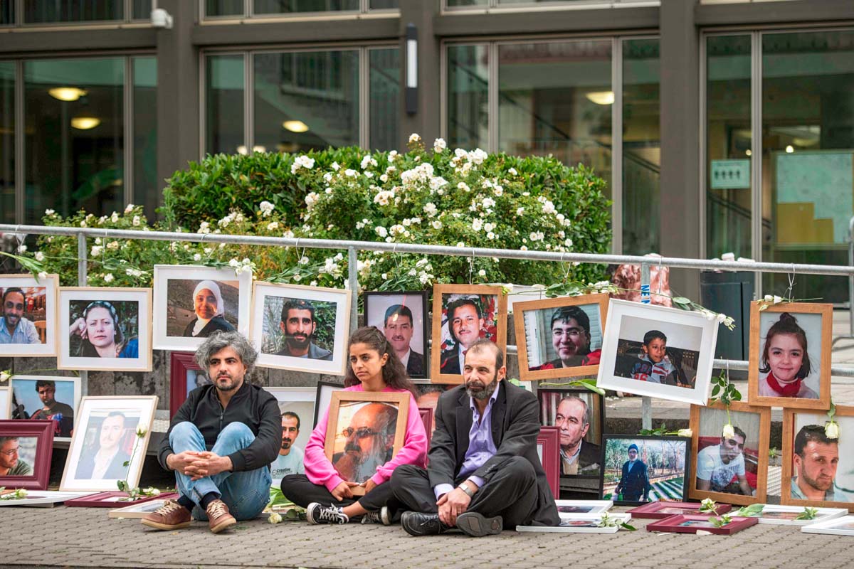 GERMANY-SYRIA-TRIAL-CONFLICT-WARCRIMES-PROTEST