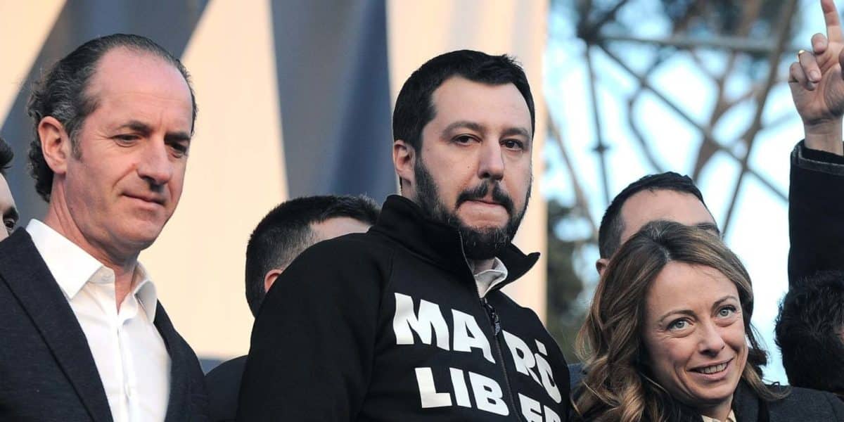 Piazza del Popolo. Manifestazione della Lega "Renzi a Casa"