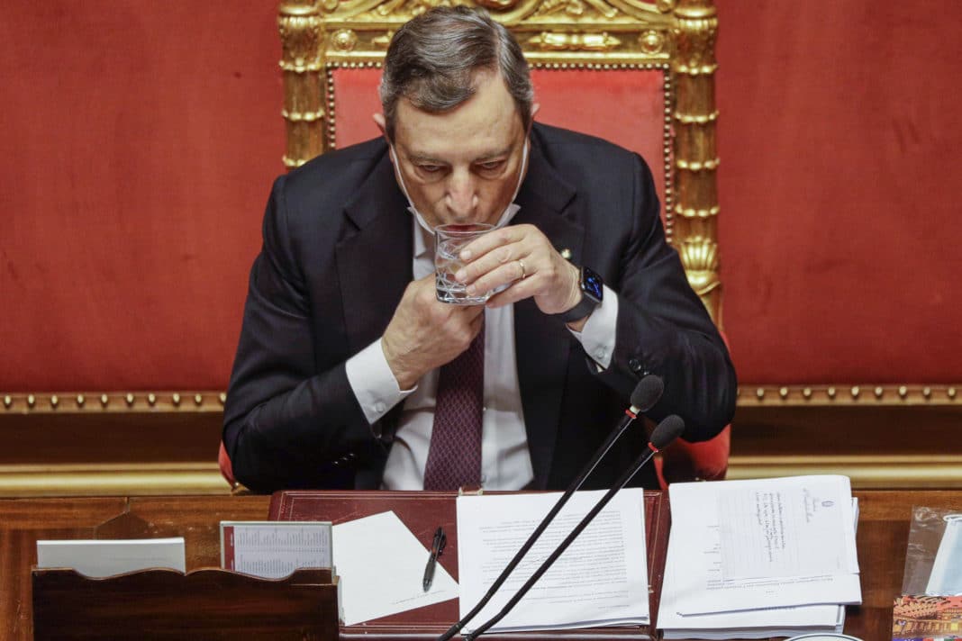 Roma, Presidente del Consiglio Draghi presenta il PNRR in Senato